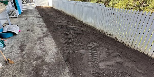 Dug out a garden bed and filled with under turf to grow some grass on