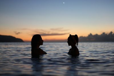 two women in water