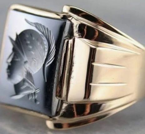 Hematite intaglio ring deals