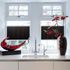 Black perfect fit blinds in a kitchen