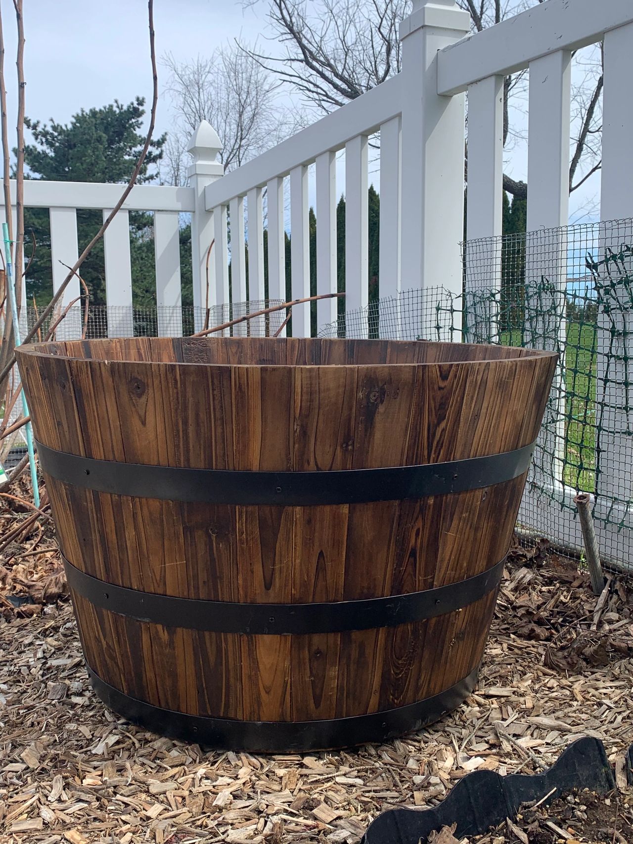 Half Barrel Wood Planter