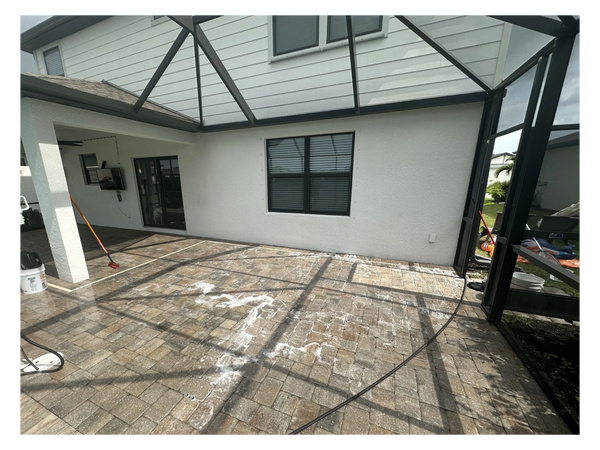 We use an environmentally friendly efflorescence remover to properly clean and prepare your pavers.