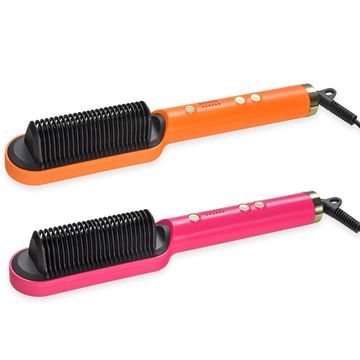 Hair straightener brush