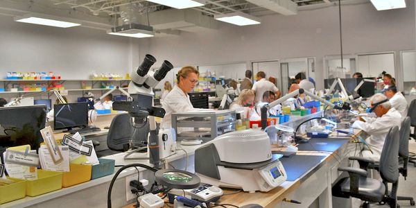 Technicians working in our state-of-the-arts laboratory, technology, and learning center.