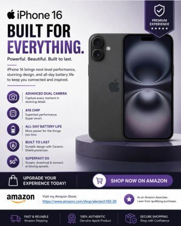 iPhone 16 with advanced features and premium experience.