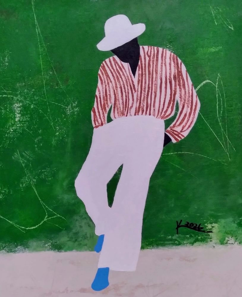 Original acrylic figurative minimalist silhouette art paintings by painter Kenneth Joslin.