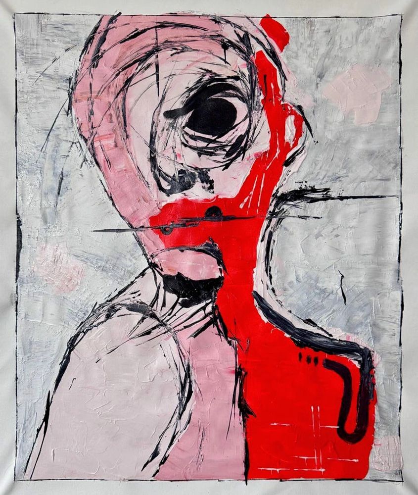 Original acrylic minimalist and expressionist figurative art paintings by artist Kenneth Joslin. 