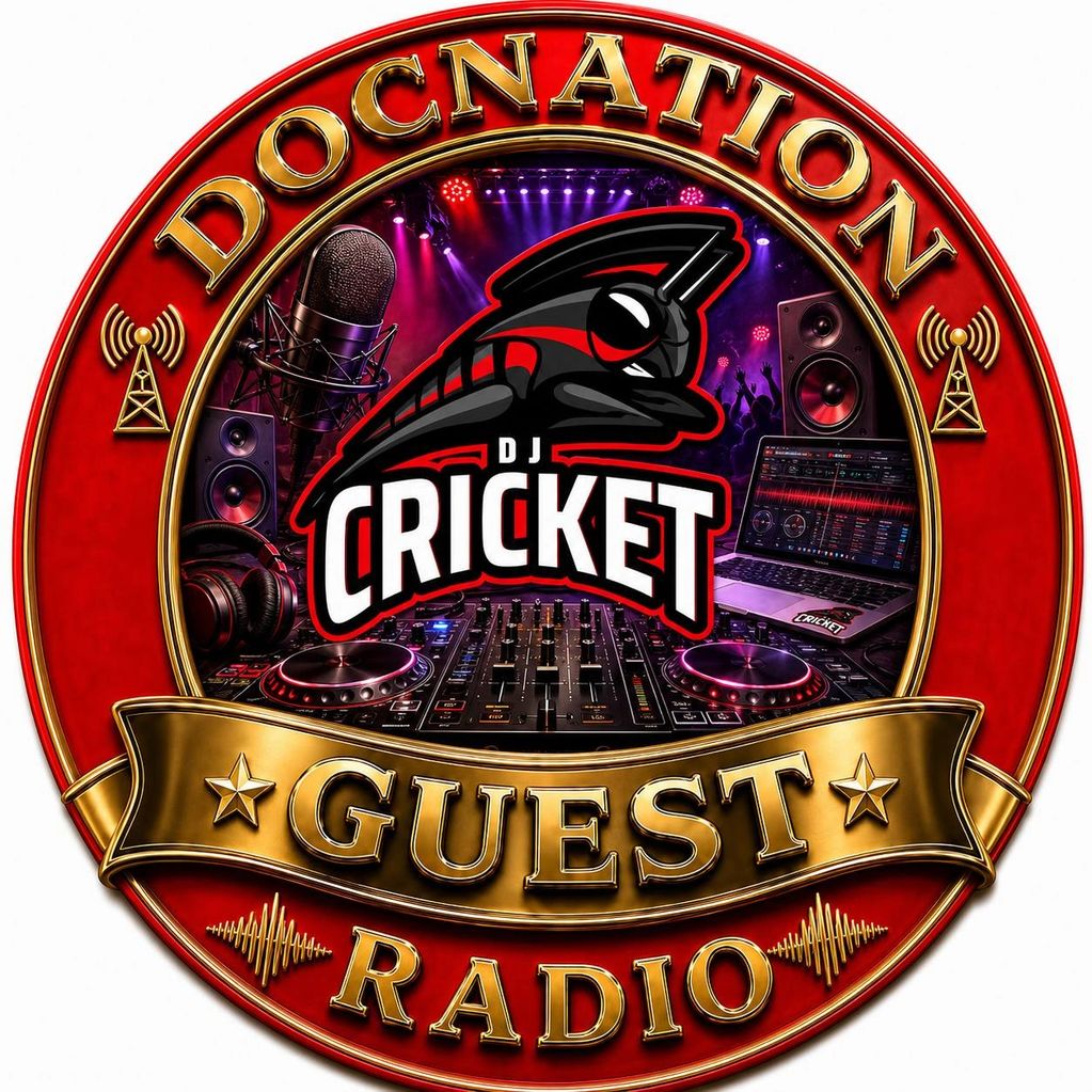 DocNation Guest Radio logo with DJ Cricket.