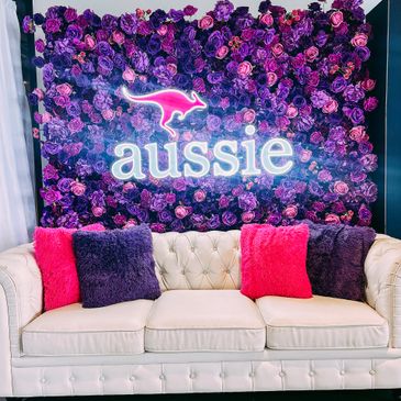 Event custom, flower wall, corporate events, aussie, backdrop