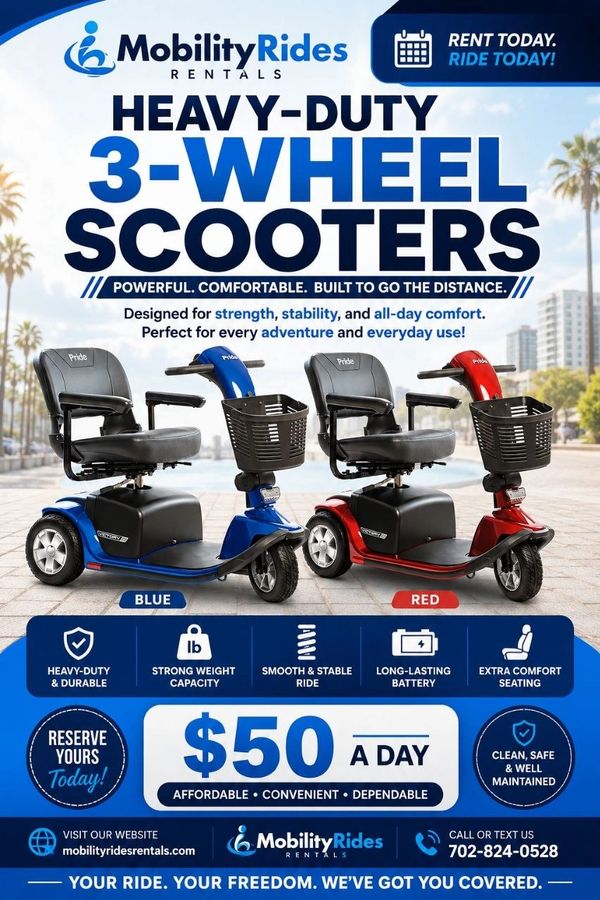 3-wheel heavy duty scooter rental cost