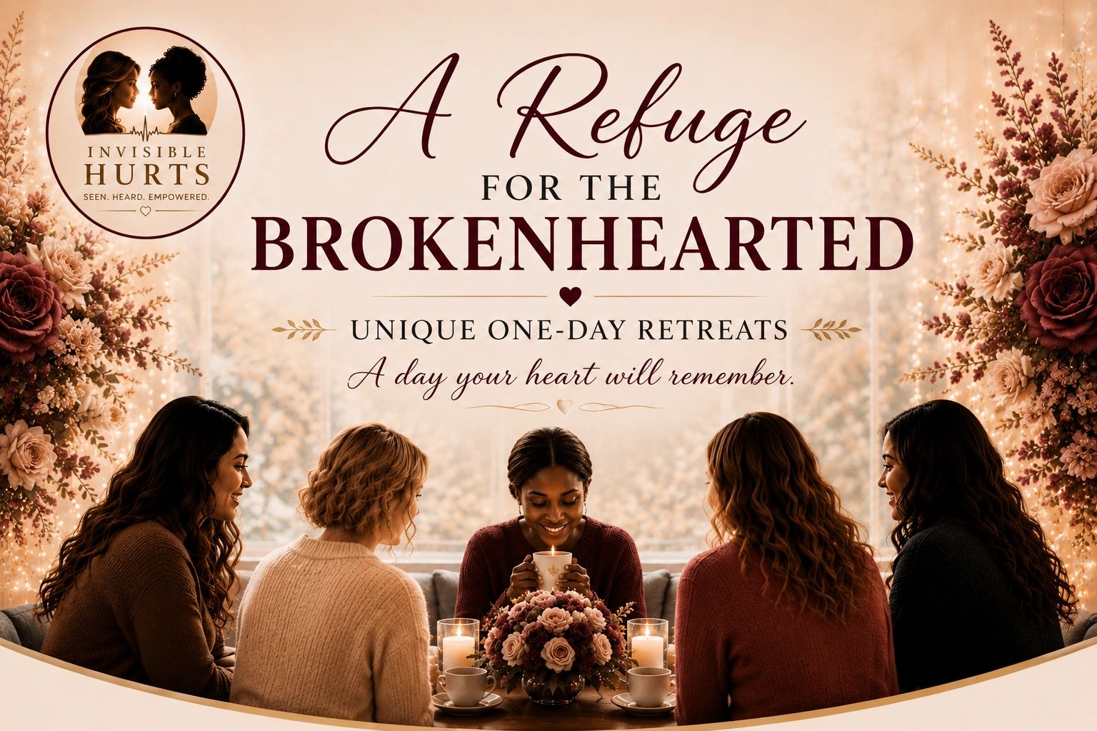 A supportive retreat for the brokenhearted with warm ambiance and comforting company.