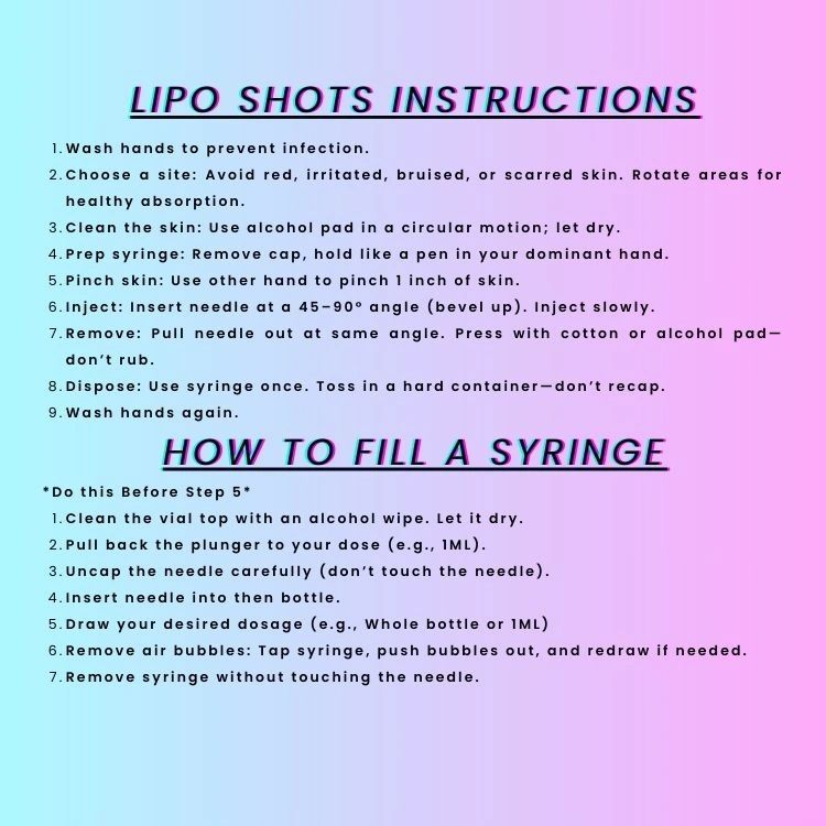 Powers Lipo Shots instructions on how to use in Lincoln NE