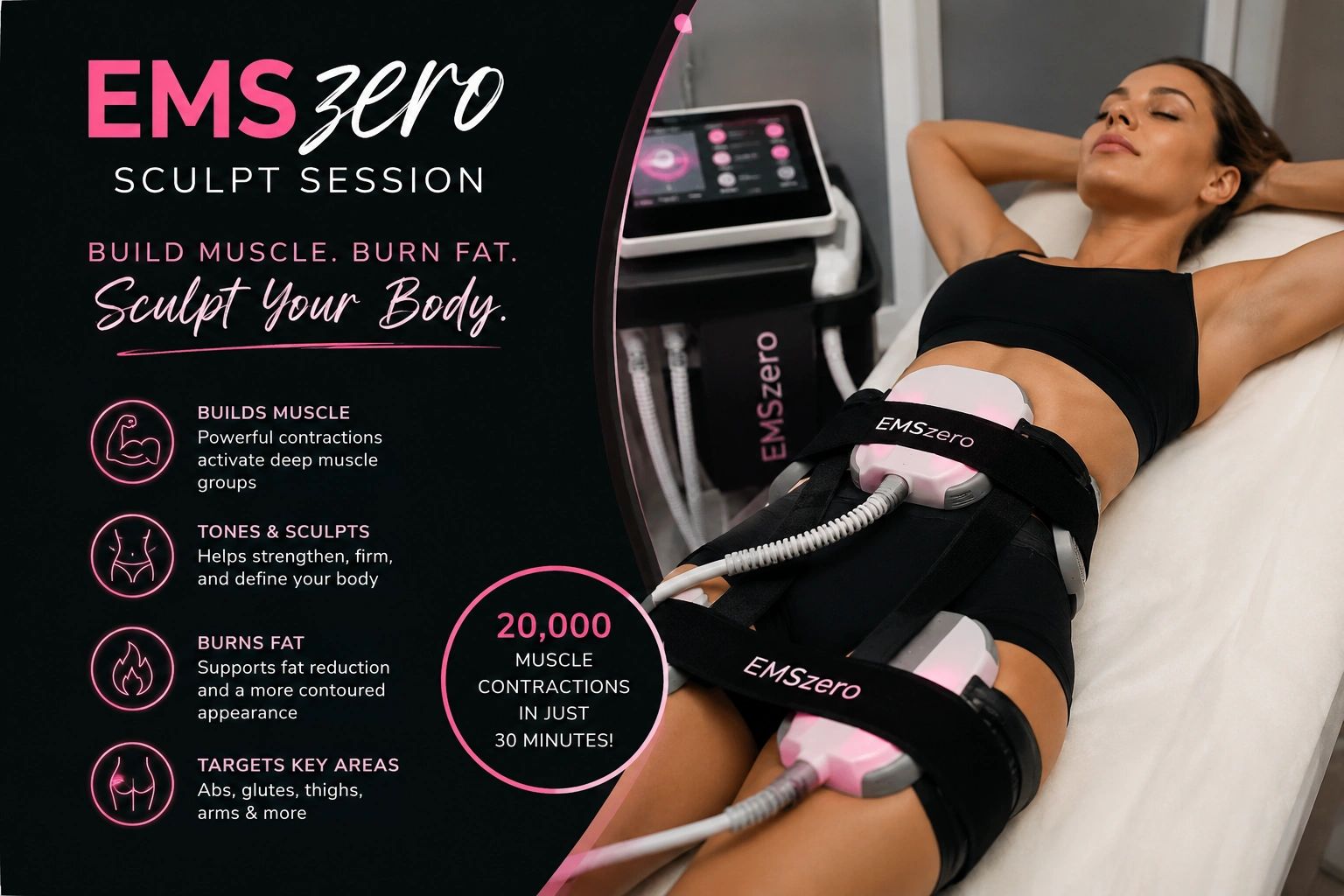 High-intensity muscle sculpting and toning session targeting the core, glutes, thighs, or arms.
