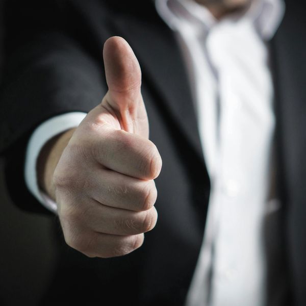 A thumbs up gesture