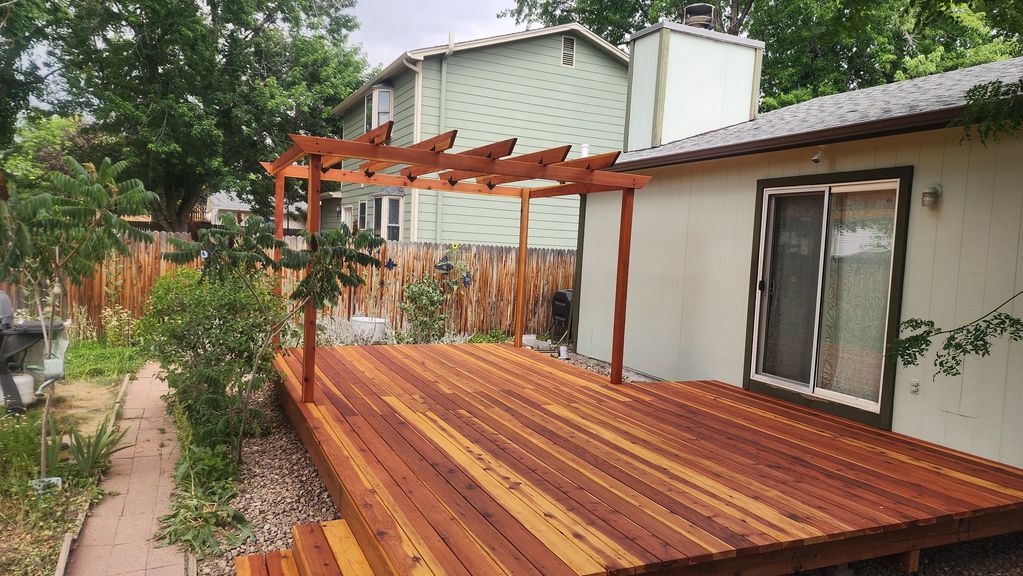 Redwood deck and pergola 