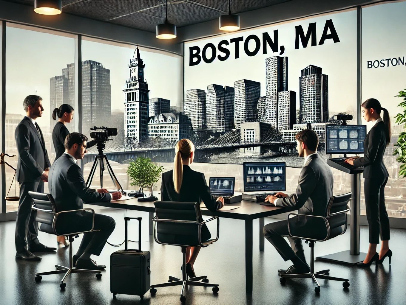 Beautiful picture of Boston, MA - Encapsulating the vast reach of Caption Legal's dominance.