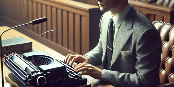 CSR Accommodations - Court Reporter in court using a stenograph. Caption Legal