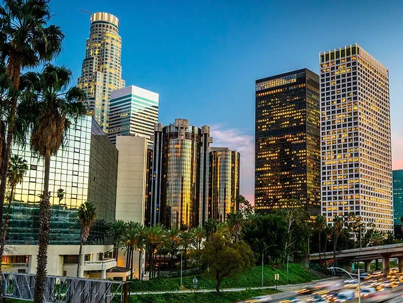 Beautiful picture of Los Angeles, CA - Encapsulating the vast reach of Caption Legal's dominance.