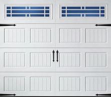 garage door with hinge and handles