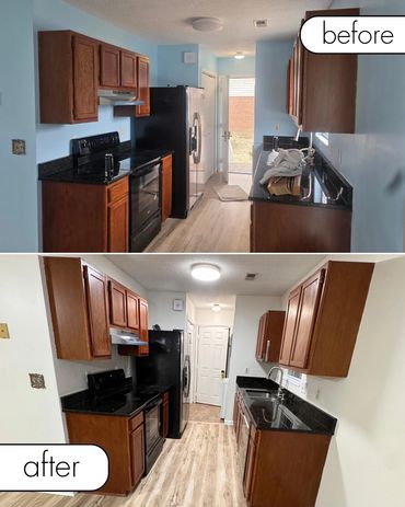 Before and after kitchen painting 