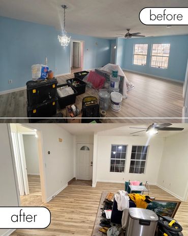 Before and after interior painting