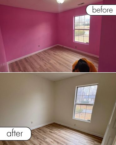 Before and after Bedroom interior painting