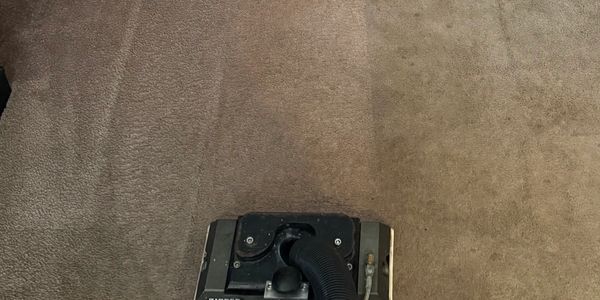 before and after carpet cleaning with professional cleaning equipment