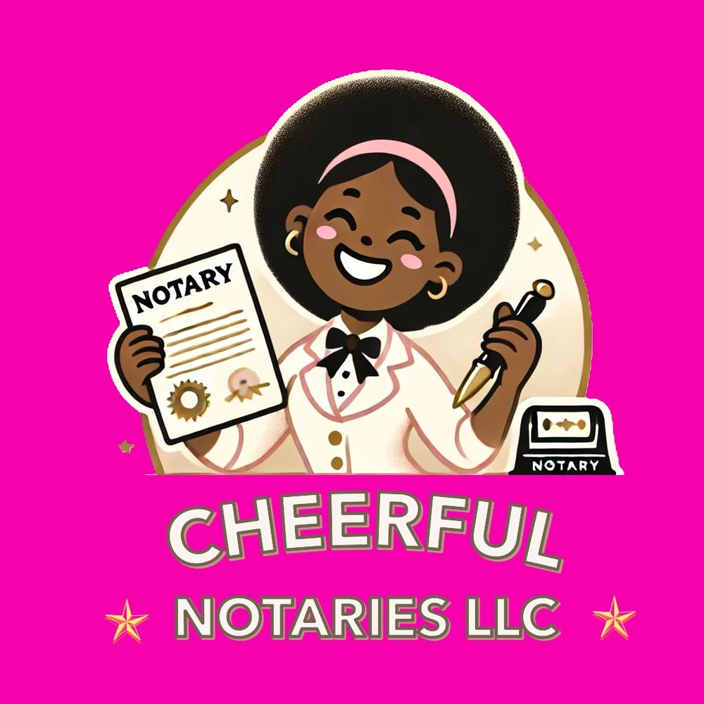 Black girl who is a notary cartoon