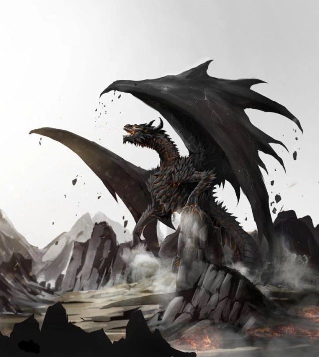 Ancalagon the Black, greatest of the winged dragons, and Morgoth his master  - by Çağlayan (skyrace) : r/lotr