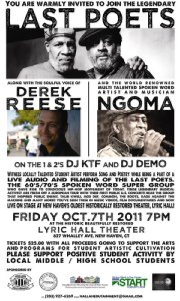 Derek Samuel Reese on the bill with the last poets in New Haven Connecticut 