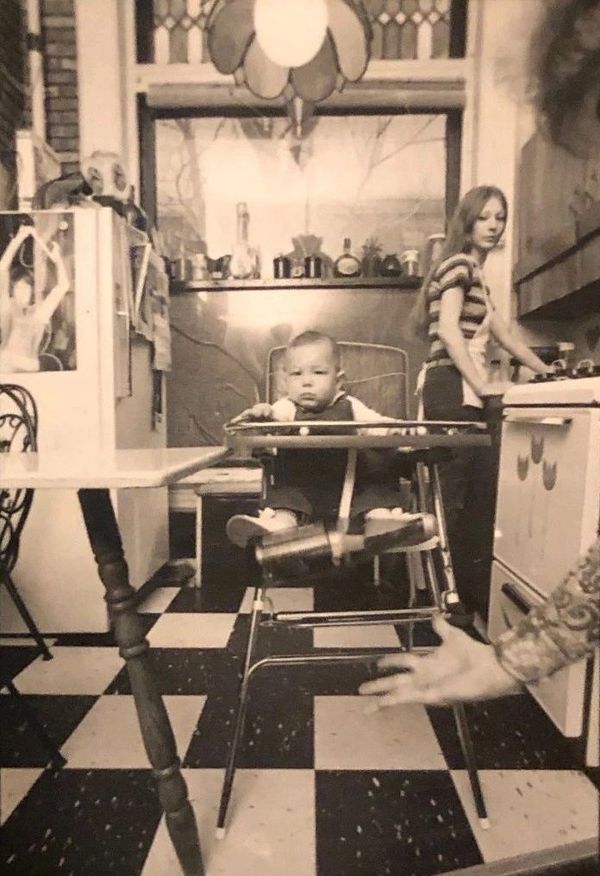 Derek Samuel Reese with his mother on Pierrepont Street in Brooklyn Heights Brooklyn.