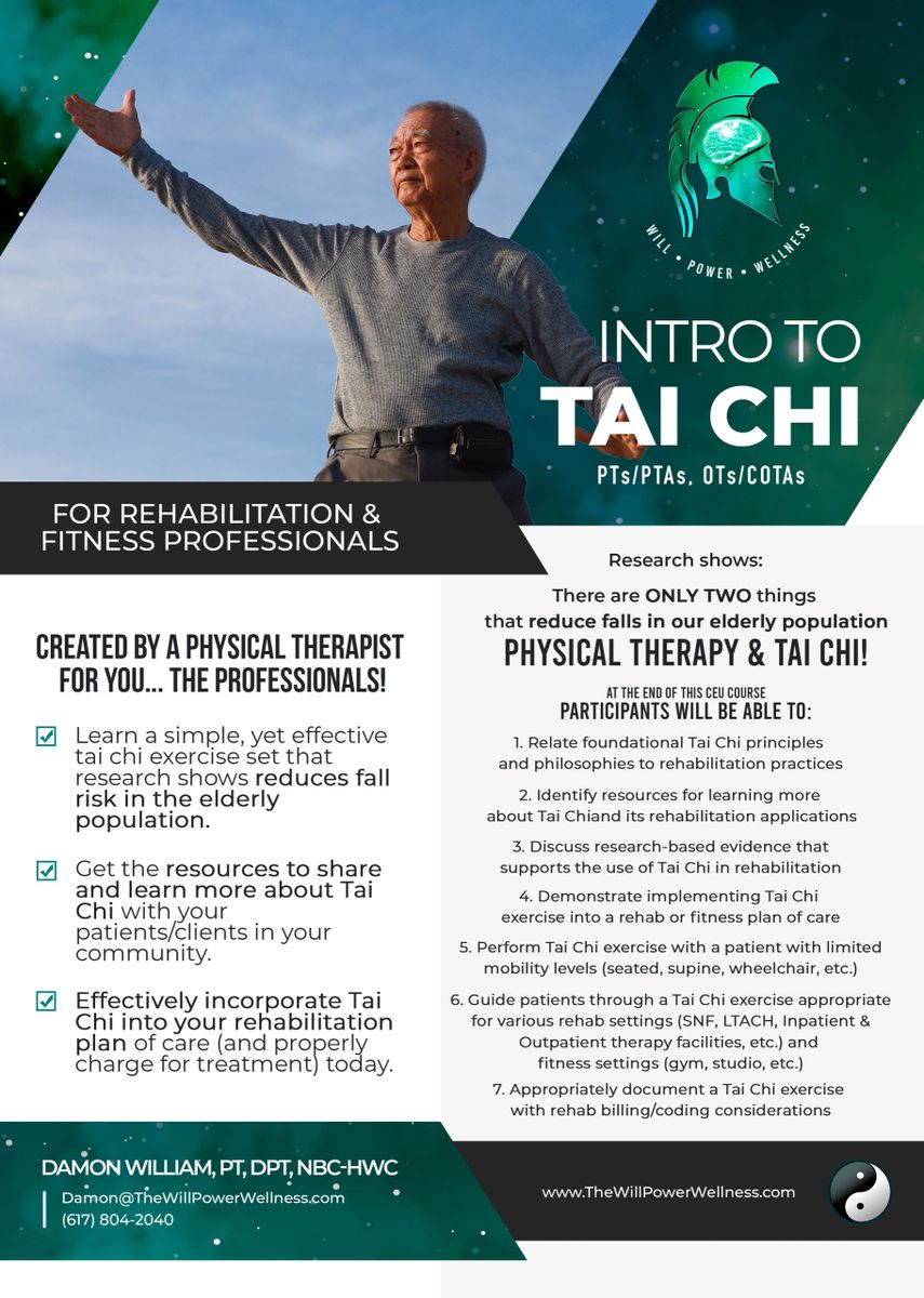 Intro to Tai Chi for Rehab & Fitness Professionals" Continuing Education  Course
