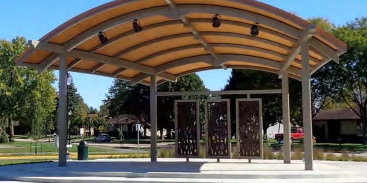 A sample pavilion design similar to one selected for Zander Park