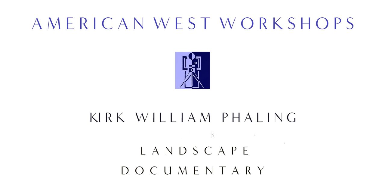 American West Workshops logo with Kirk William Phaling's name and documentary focus.