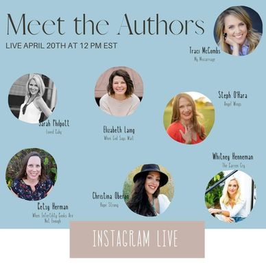 Promotional graphic introducing authors for an Instagram Live event.