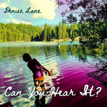 A person skipping stones on a colorful lake surrounded by trees.