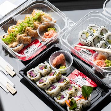Grab-and-go sushi rolls at Moe’s, Island Grind, and Northside Grind in St. Thomas