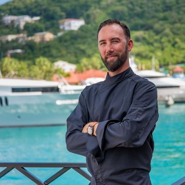 Private yacht dining with sushi and seafood in the Virgin Islands