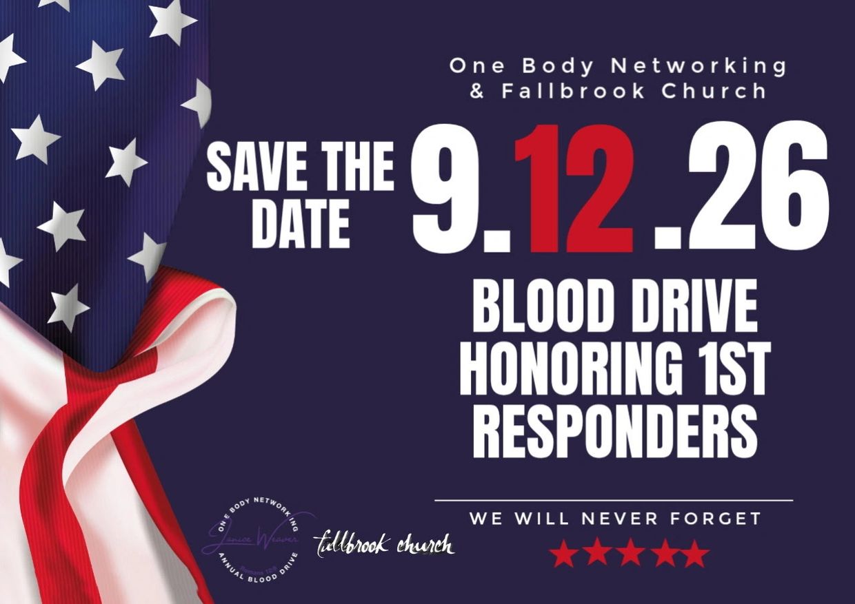 Save the date for a blood drive honoring first responders on 9.12.26.