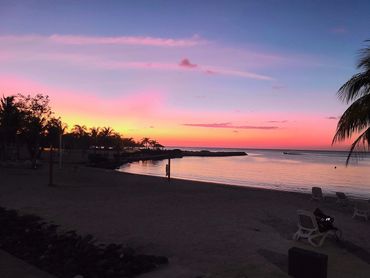 Sunset View from the beach of Montego Bay, Jamaica