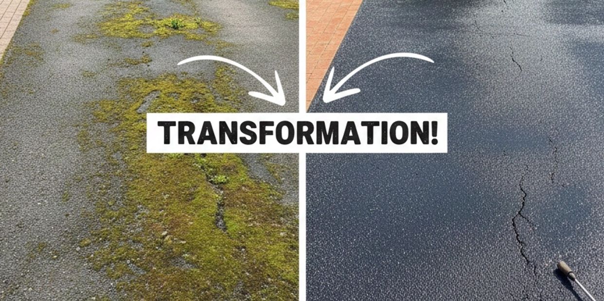 Moss removal before & after- The Drive Cleaner- Newcastle Under Lyme, Stoke On Trent, Staffordshire