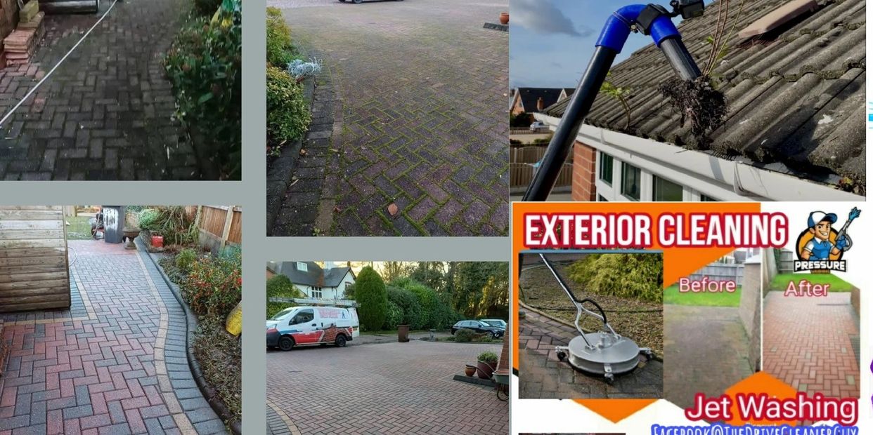 Before and after image of jet washing  Stoke On Trent