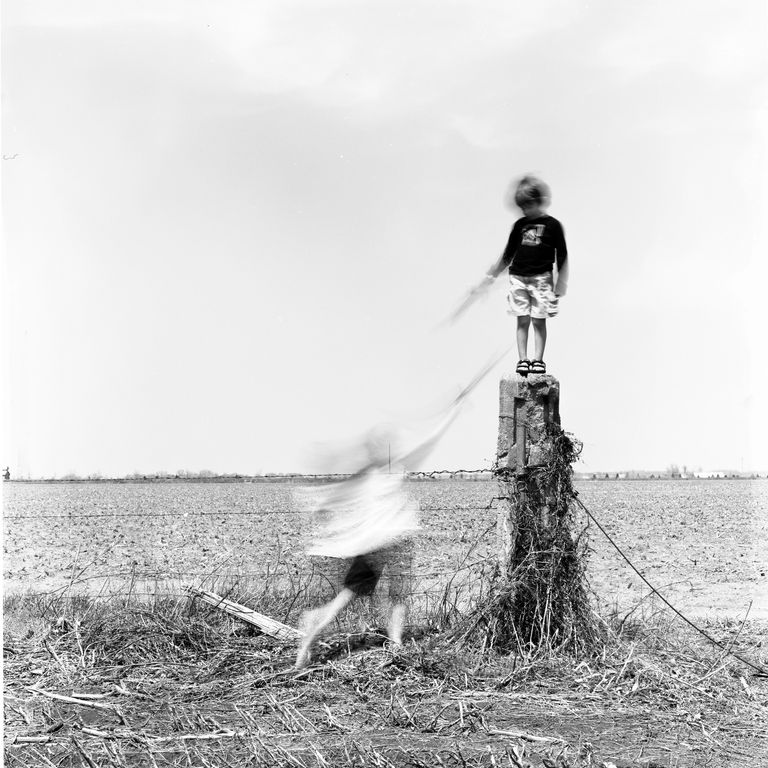 Award winning image, "Encountering." Captured on 4x5 film, printed by hand as platinotype.
