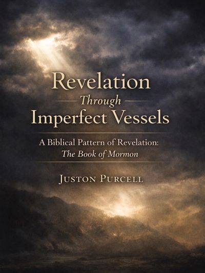 Book cover titled 'Revelation Through Imperfect Vessels' by Juston Purcell.