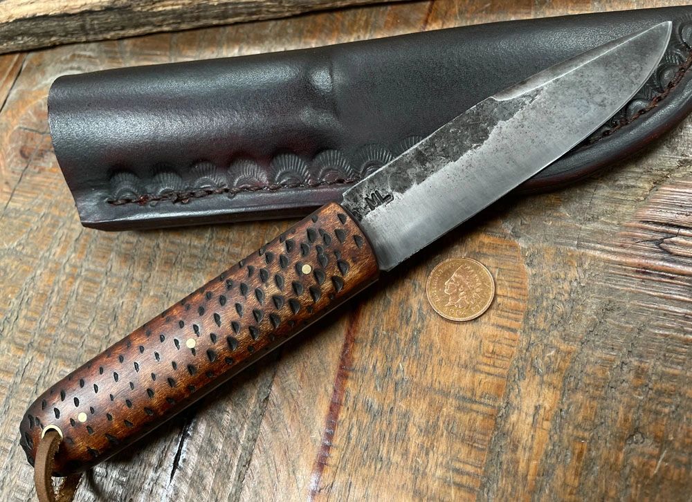 Classic Spear Point Textured Curly Maple (Pickled) SOLD OUT