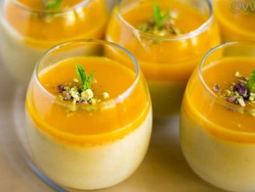 desserts  mango mousse in cups