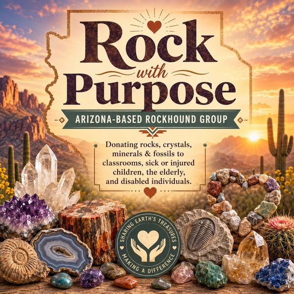 Arizona-based group donates rocks, crystals, and fossils to those in need.