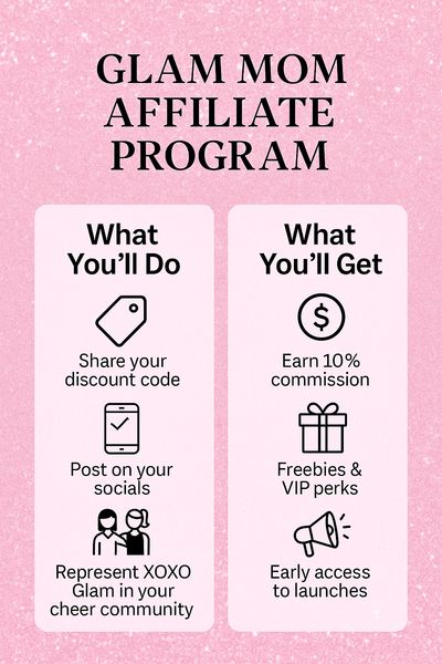Cheer Mom Affiliate programs for moms that want to earn a little check cash this cheer season.