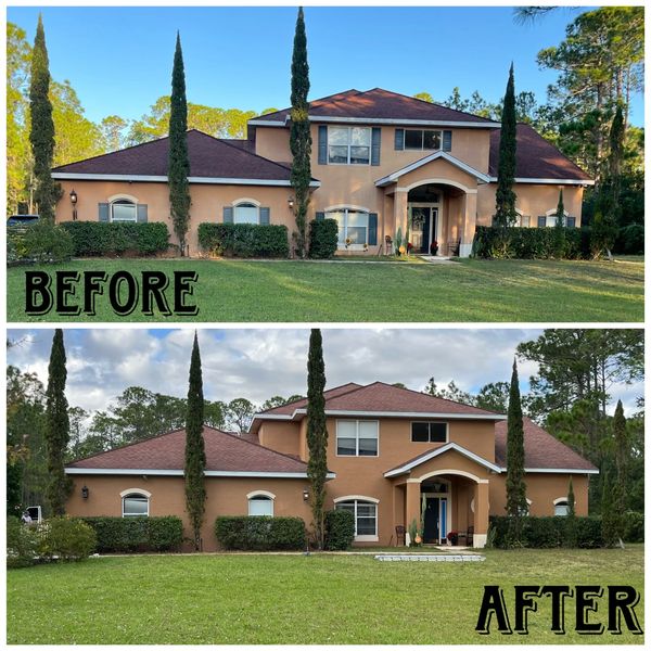 Beautiful exterior painting services provided.