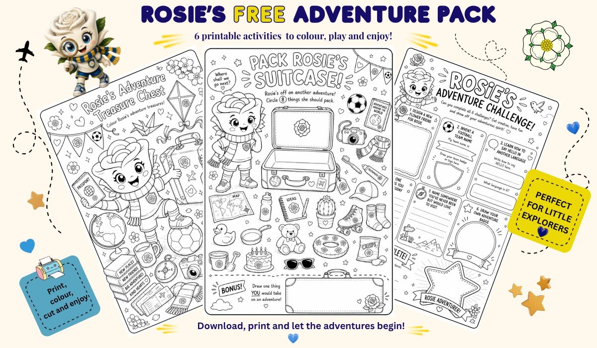 Rosie's free printable adventure activity pack for kids.